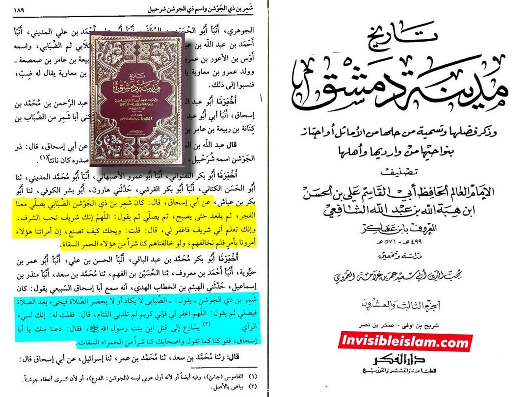 شمر بن ذی الجوشن کا اشارہ کرنا کو دراصل خلیفہ الثانی تھا جس نے امام حسین علیہ السلام کے قتل کا فتویٰ دیا۔
