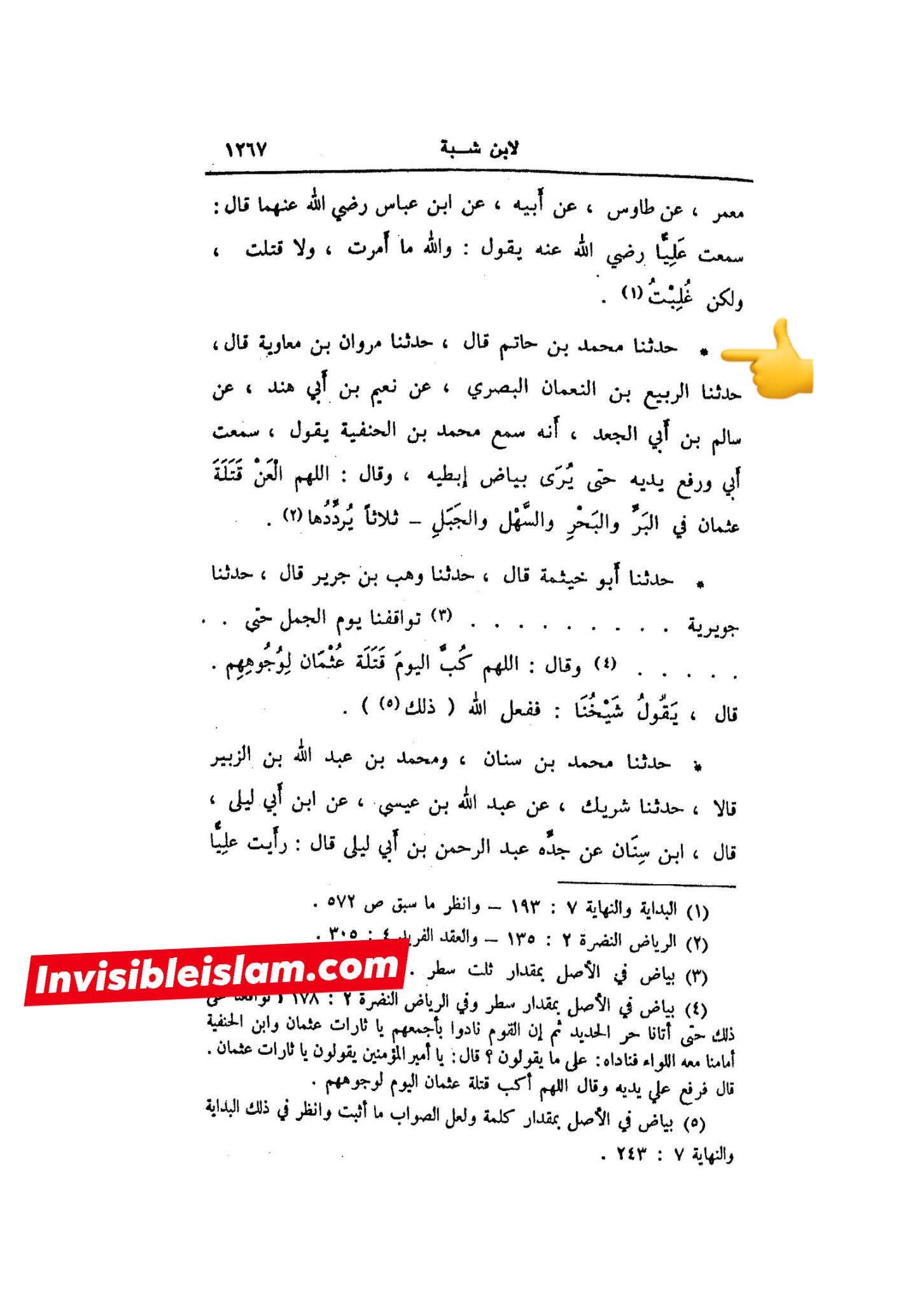 نواصب کا الزام کہ امام علی ع قاتلین عثمان کی قیادت کر رہے تھے