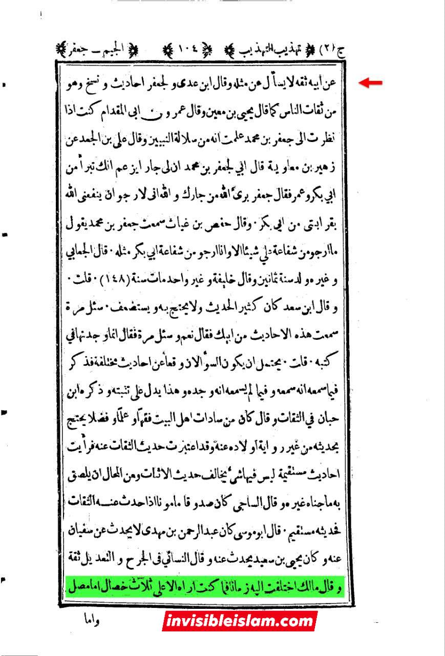 امام صادق ع اور آئمہ و محدثین اہل سنت