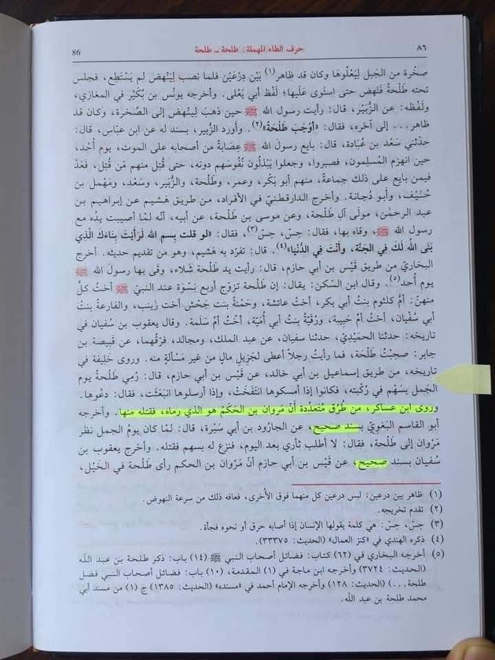 طلحہ قاتل عثمان میں سے تھا