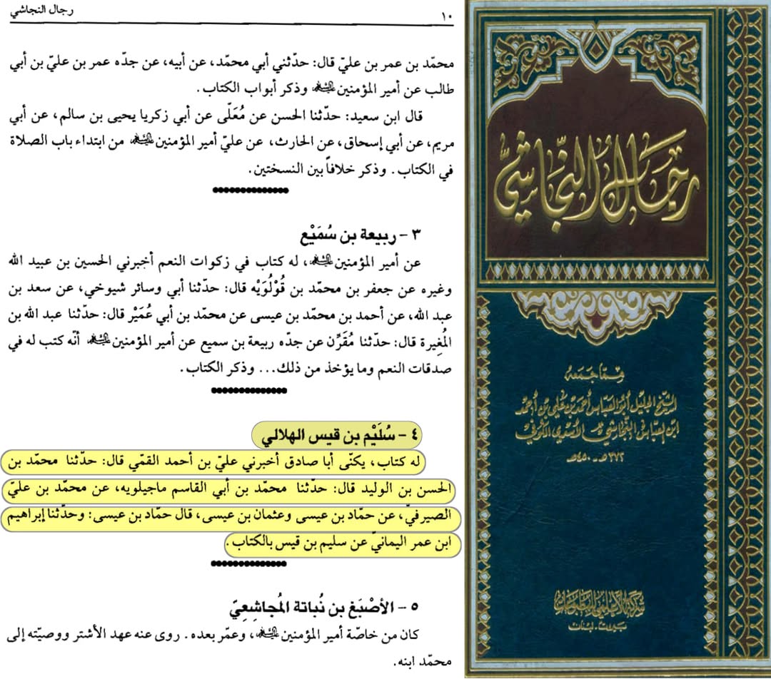 بزرگ شیعہ علما کے نزدیک کتاب سلیم بن قیس ہلالی اور ابان کا معتبر ہونا