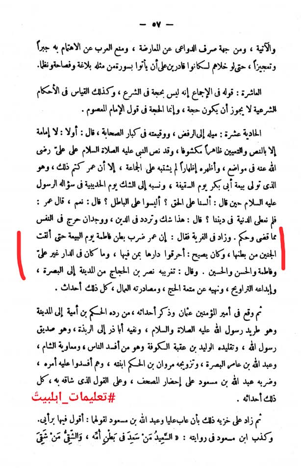 اہل سنت عالم شہر سستانی کی کتاب میں زکرِ شہادت محسن ع