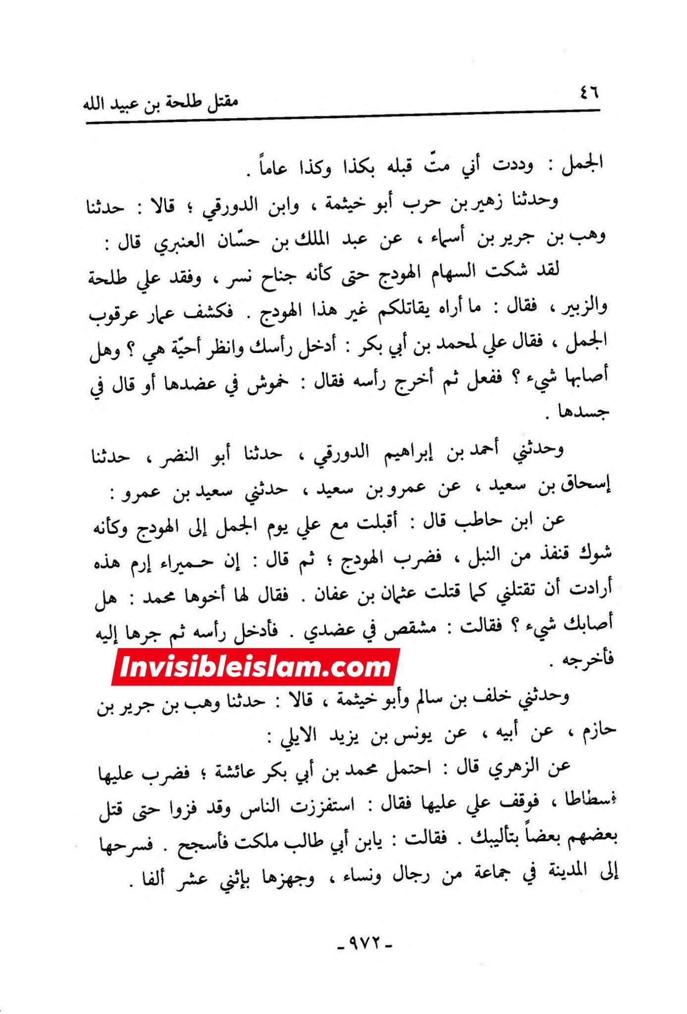 علیؑ: یہ عورت مجھے بھی قتل کرنا چاہتی ہے جس طرح عثمان کو قتل کیا ؟