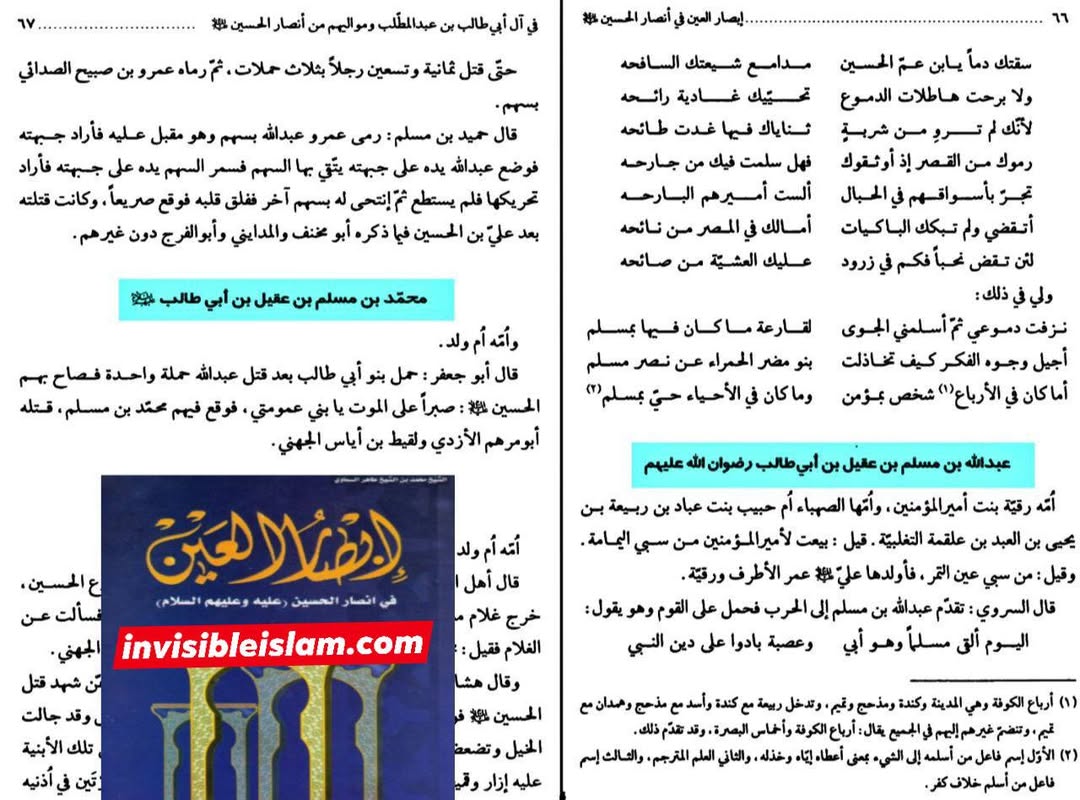 عقیل بن ابی طالبؑ کی آل میں سے، جو امام حسینؑ کے انصار میں شامل تھے
