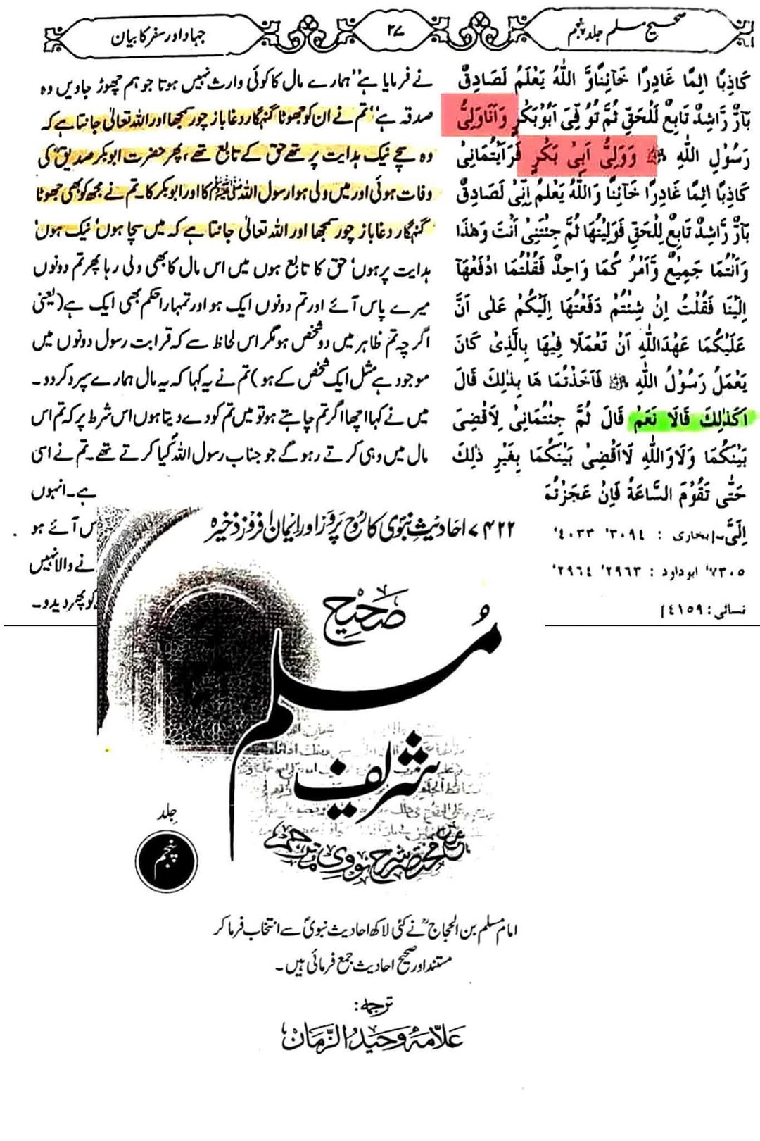 امیرالمؤمنین علیہ السلام کا جعلی حدیث لانورث سن کر ردعمل