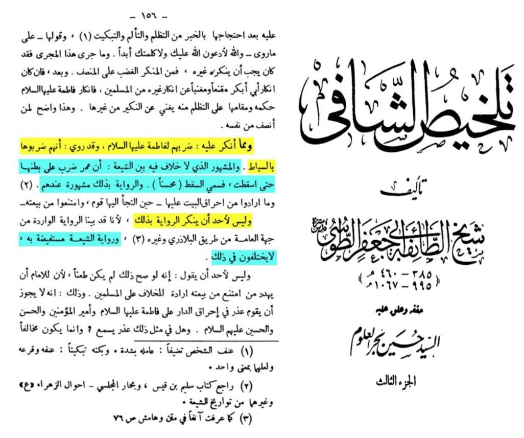 روایاتِ شہادتِ سیدہ زھراء ع اور شہادت محسن ع متواتر ہیں Post-1/2