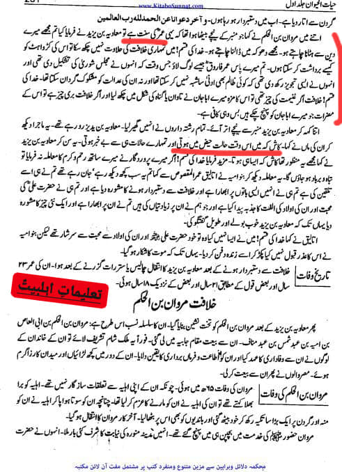 جب یزید کا بیٹا مسند خلافت پر بیٹھا