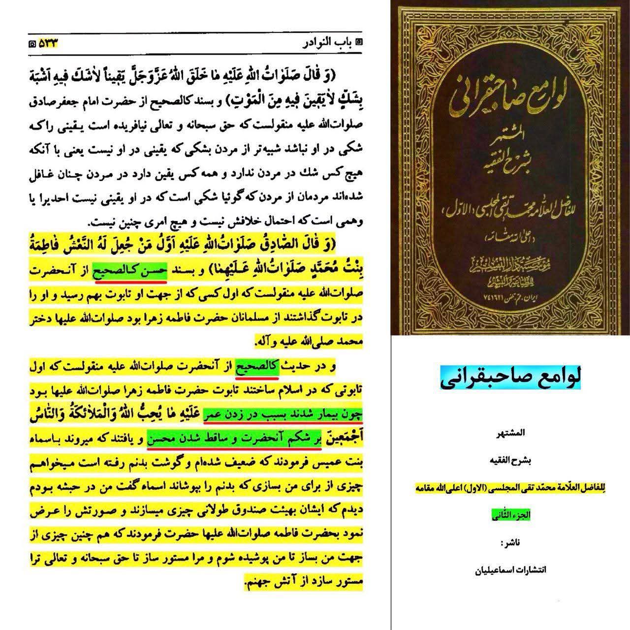 روایاتِ شہادتِ سیدہ زھراء ع اور شہادت محسن ع متواتر ہیں Post-1/2