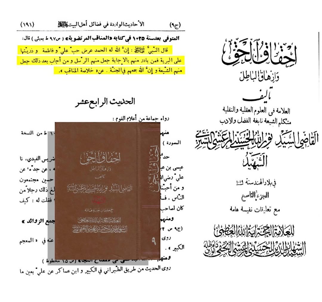 اللہ تعالیٰ نے جب تمام انسانوں پر علیؑ، فاطمہؑ اور ان کی اولاد سے محبت کو پیش کیا