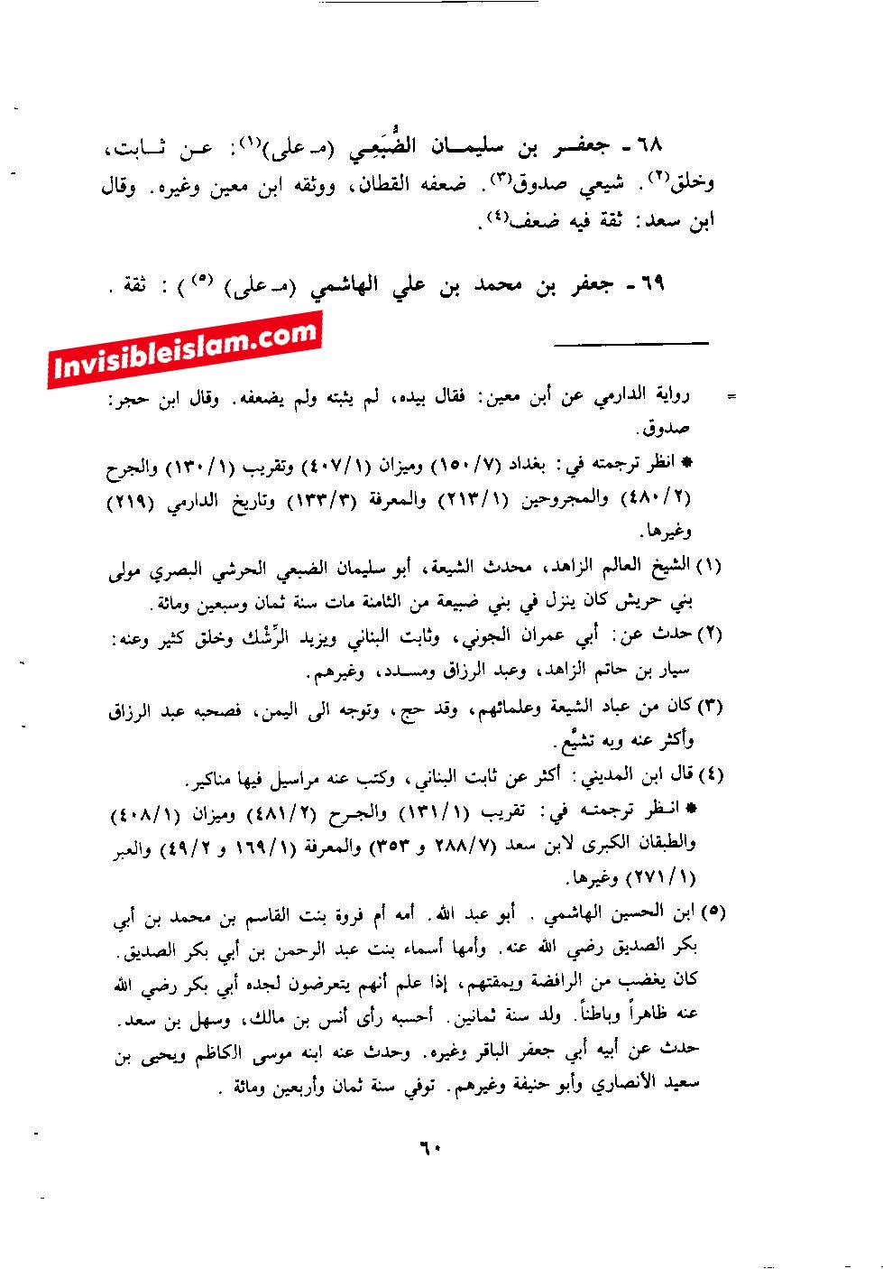 سقیفائی مذھب میں امام جعفر صادقؑ پر جرح