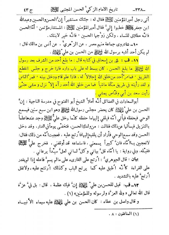 امام حسن علیہ سلام کی خوبصورتی اور حسن جمال