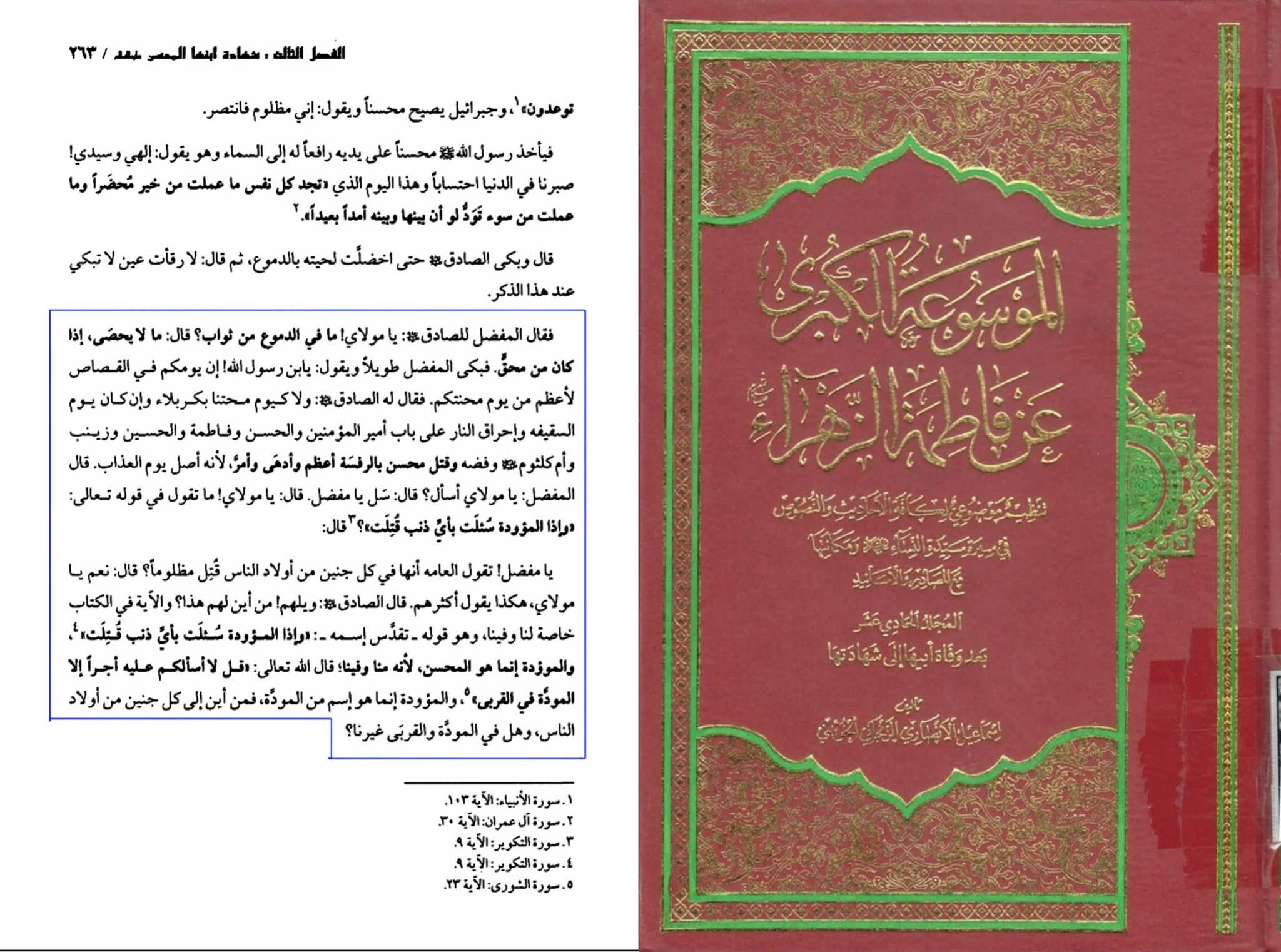 حضرت محسن علیہ السلام قرآن میں