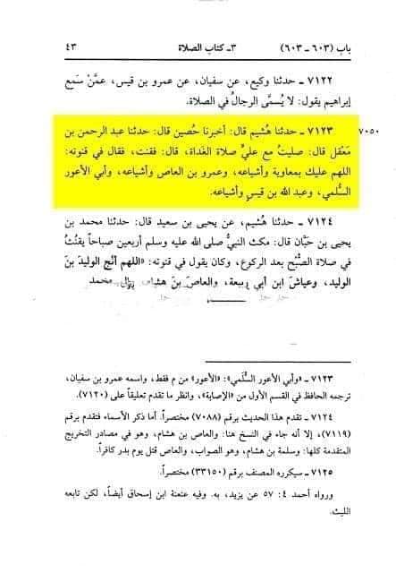 امیر المومنین کا نام لے کر معاویہ اور اس کی جماعت کو بددعا
