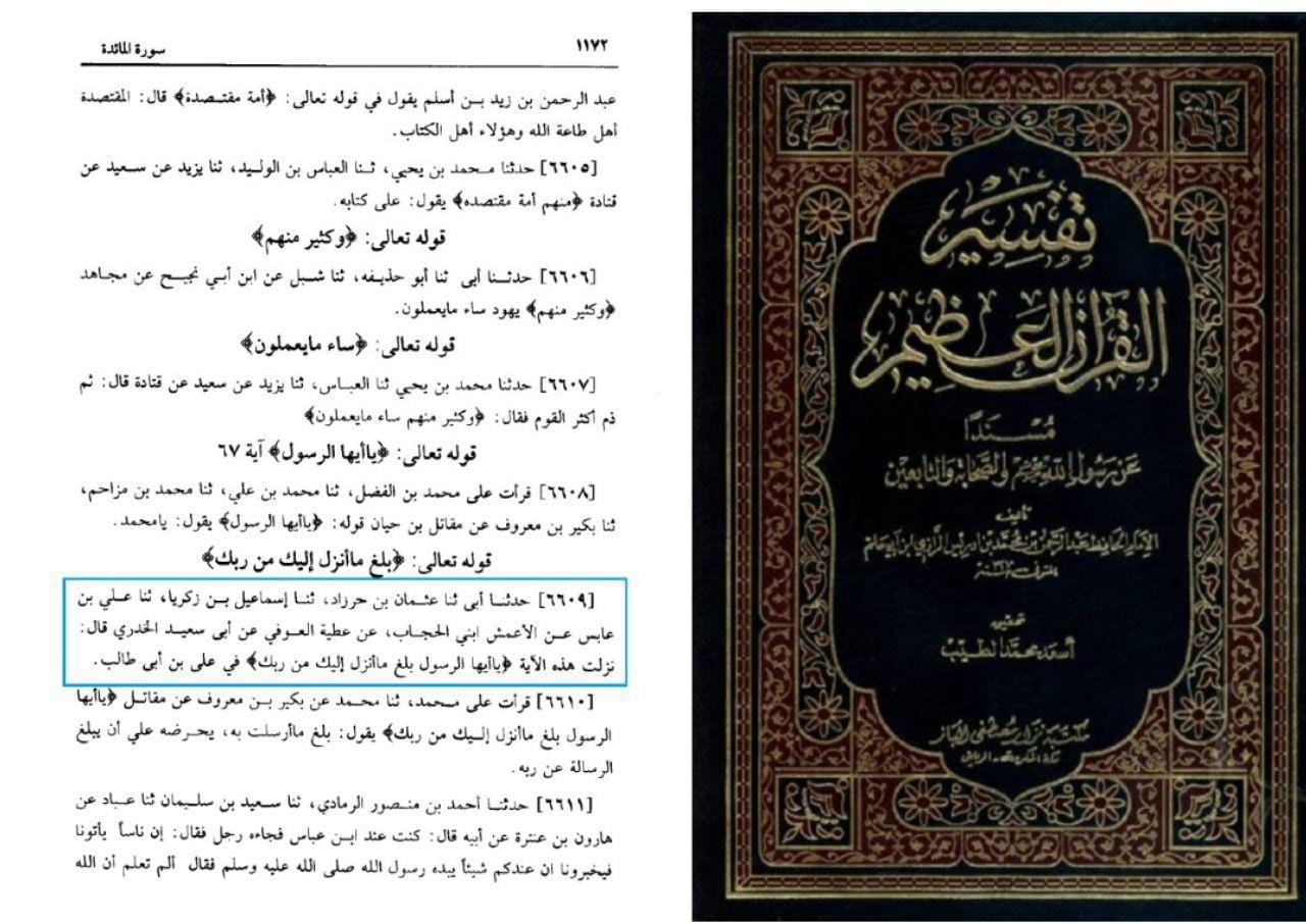 آیت تبلیغ امام علی ع کی شان میں نازل ہوئی