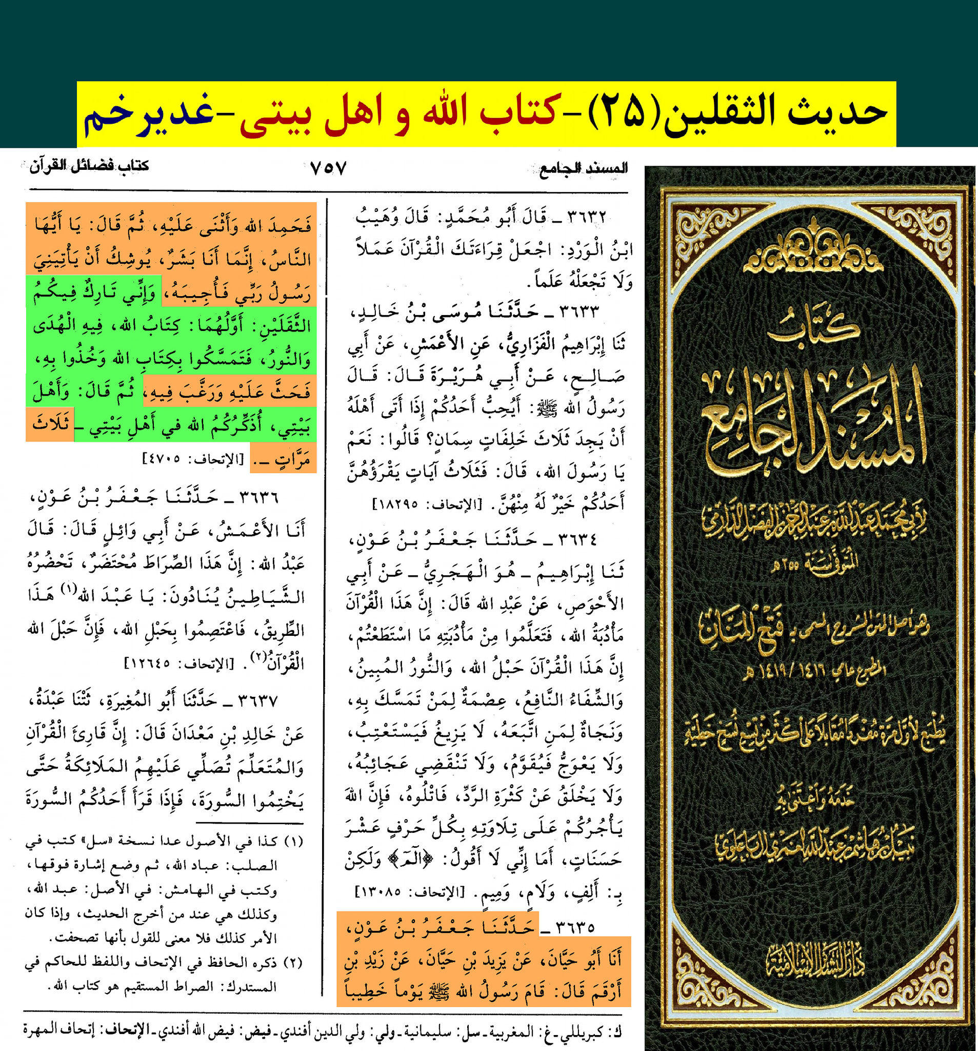 حدیث ثقلین کے اسکین پیجز