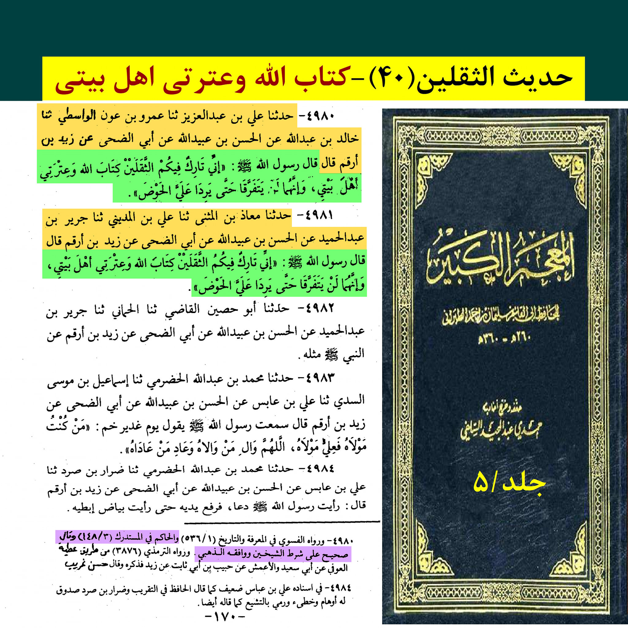 حدیث ثقلین کے اسکین پیجز