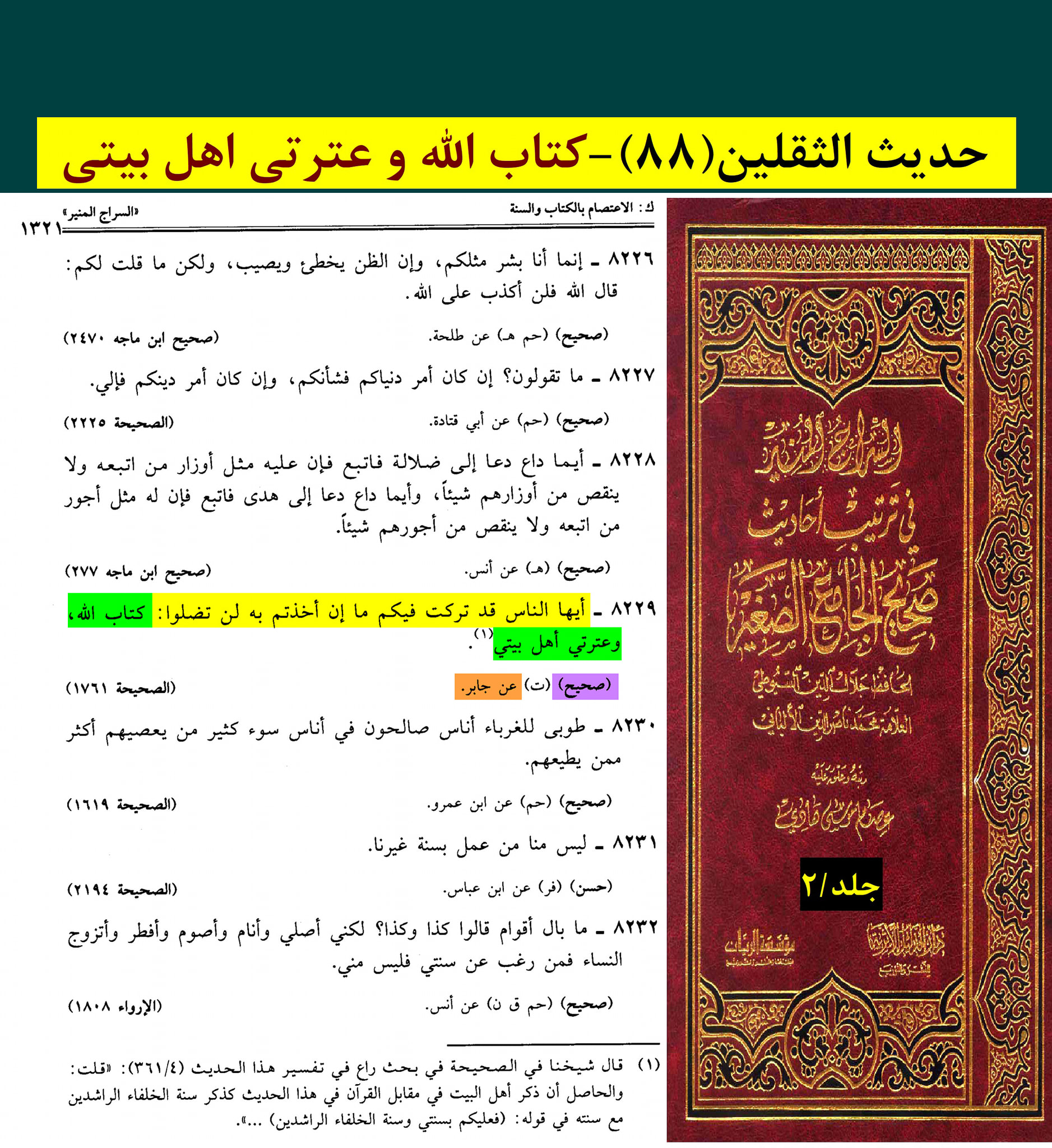 حدیث ثقلین کے اسکین پیجز