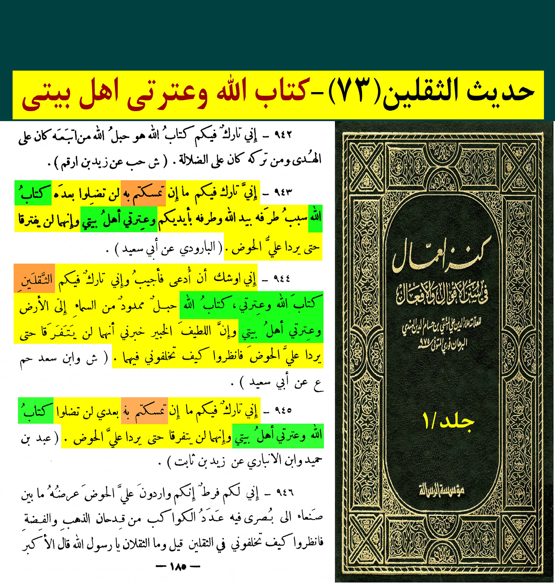 حدیث ثقلین کے اسکین پیجز