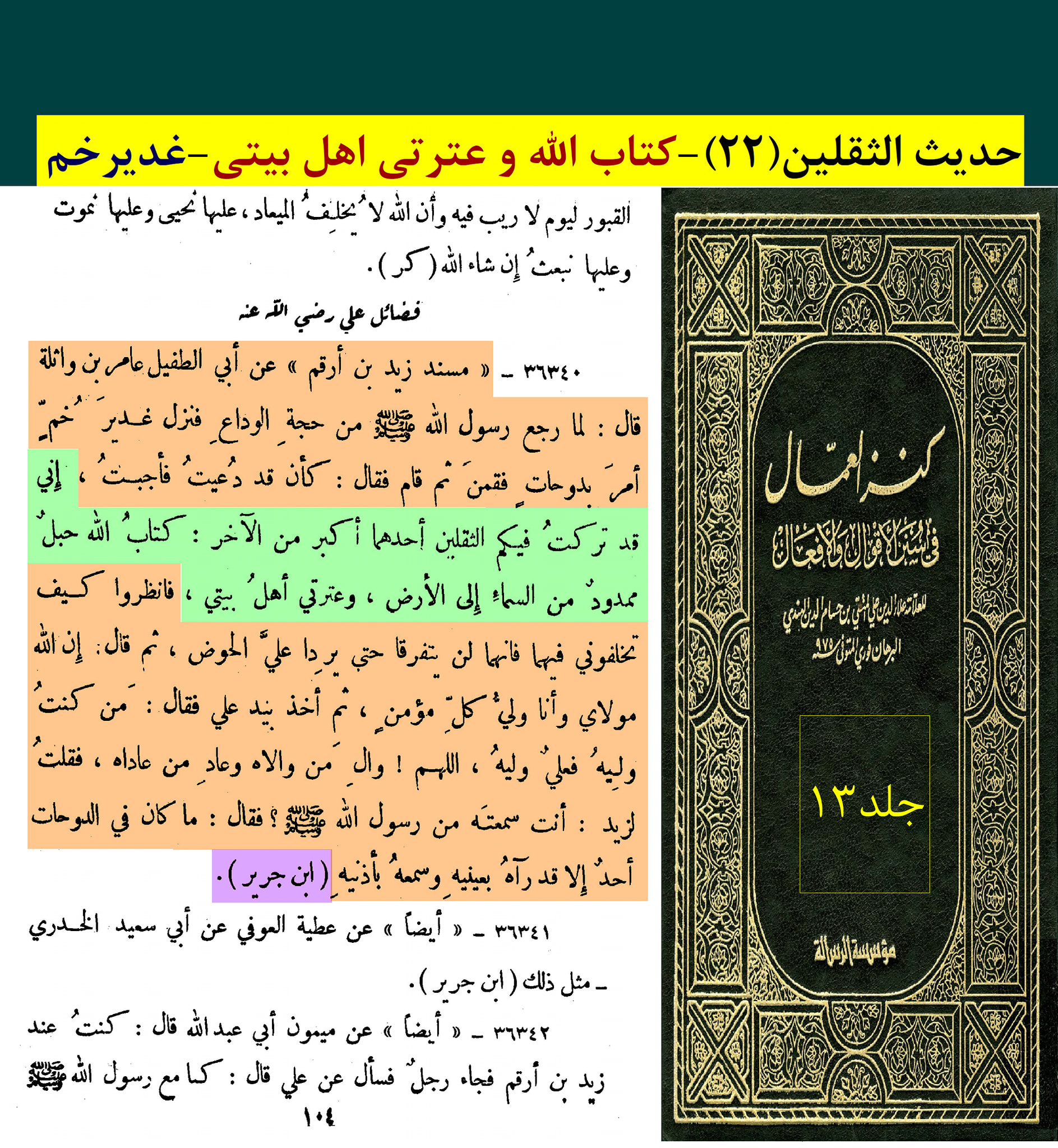 حدیث ثقلین کے اسکین پیجز