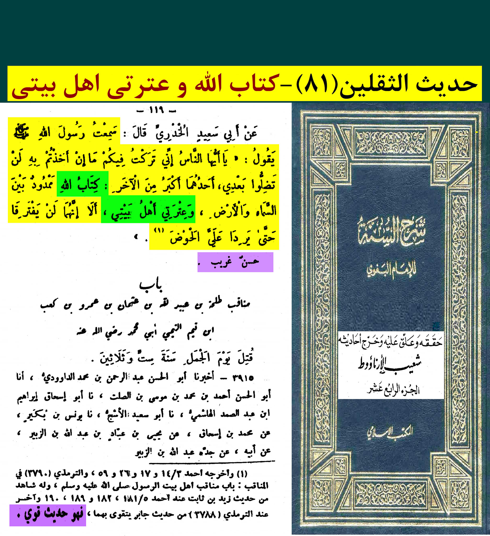 حدیث ثقلین کے اسکین پیجز