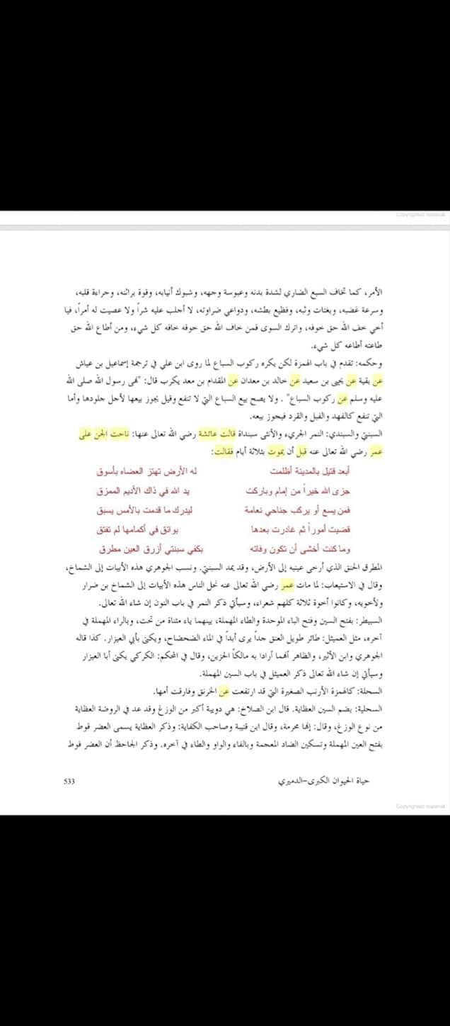 حضرت عمرؓ کی وفات پر جنات کا نوحہ پڑھنا
