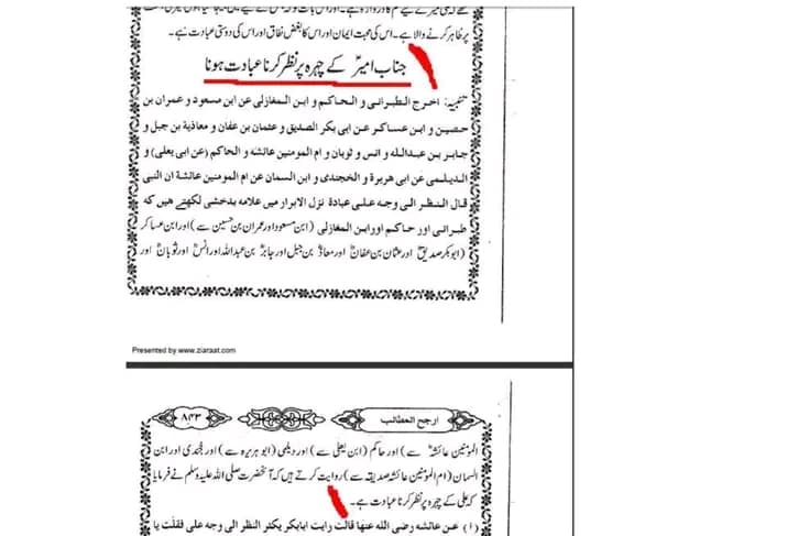علی ع کا چھرہ دیکھنا عبادت ہے