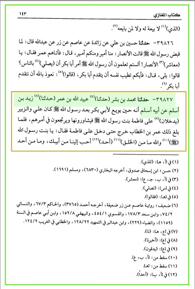 حضرت عمر کا جناب سیدہ ص کے گھر آ کر دھمکی دینا (مصنف ابن ابی شیبہ) صحیح سند