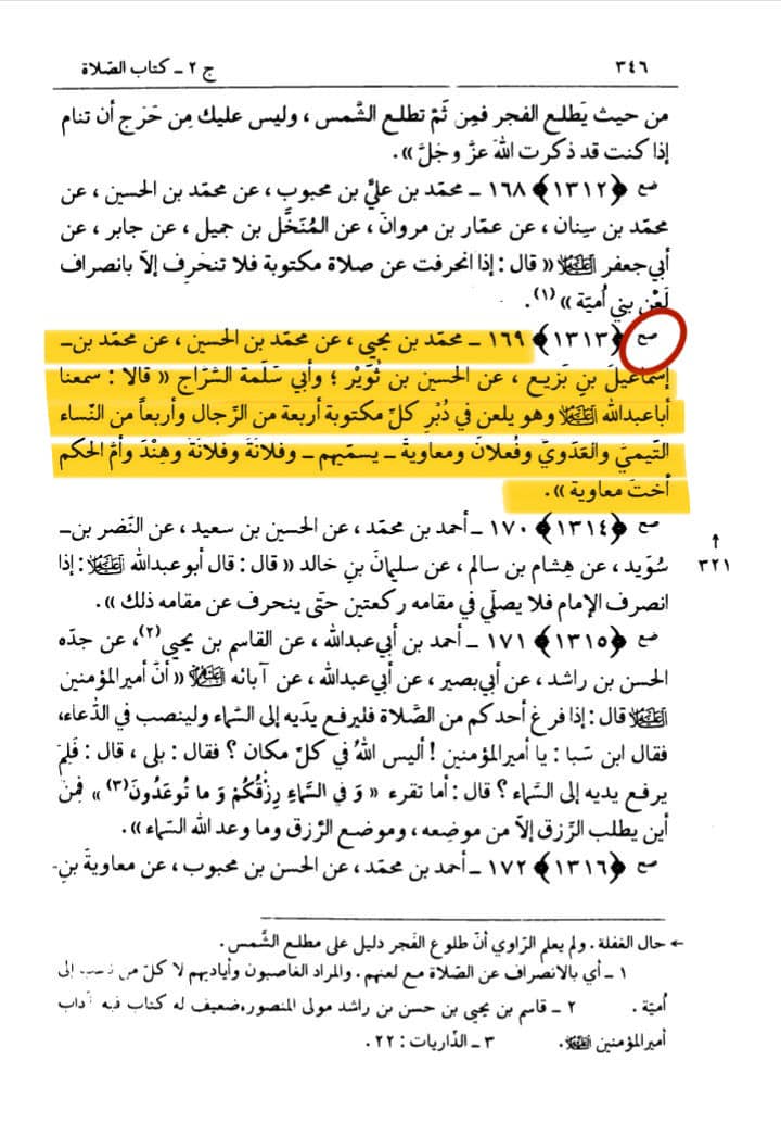 امام جعفر صادق علیہ السلام  نماز میں چار مردوں چار عورتوں پر لعنت فرماتے تھے۔
