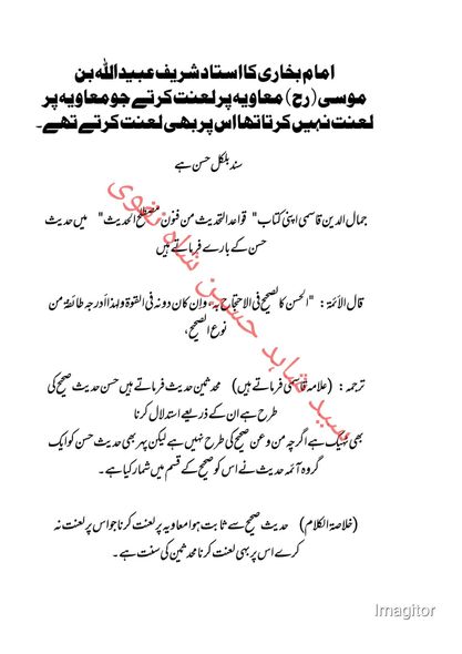 امام بخاری کا استاد معاویه پر لعنت کرتے