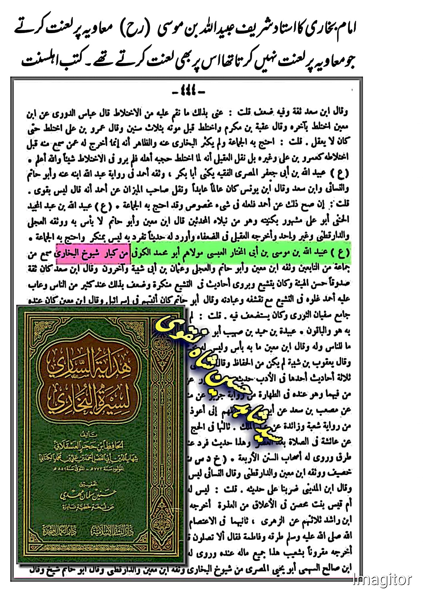 امام بخاری کا استاد معاویه پر لعنت کرتے