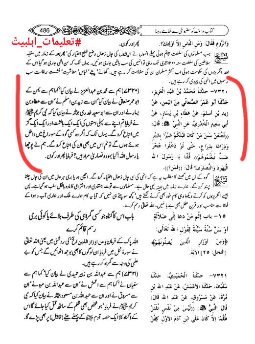تم ضرور یہود و نصاری کی اتباع کرو گے