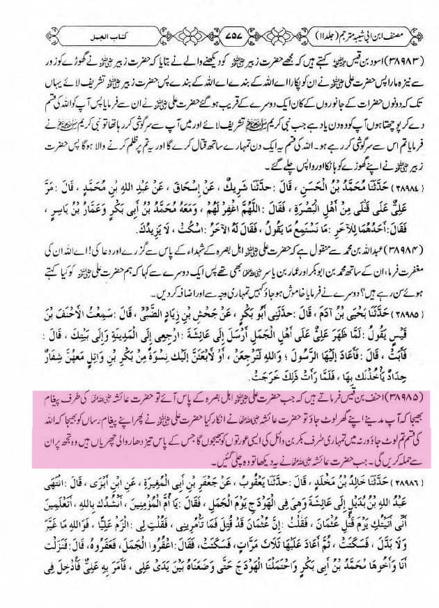 کیا حضرت عائشہ جنگِ جمل میں صلح کروانے گئی تھیں؟