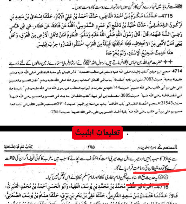 اہل بیتؑ ( علی ع )  کی مخالفت کرنے والے ( چاہے جمل والے ہوں یا صفین والے ) شیطان کی جماعت ہیں