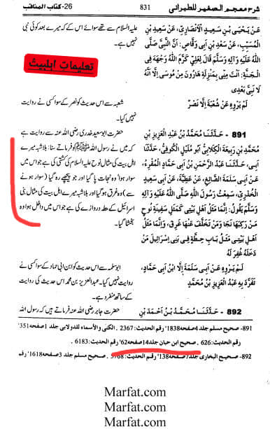 اہلبیت کی مثال کشتی نوح کی سی ہے