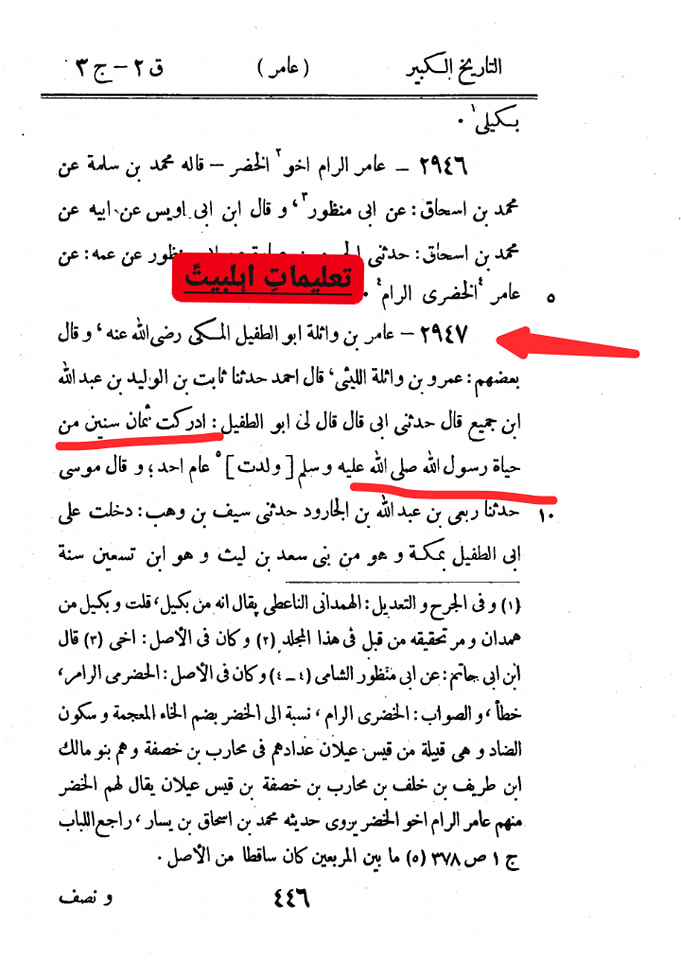 اَبو طُفَیل عامر بن واثِلَہ کِنانی
