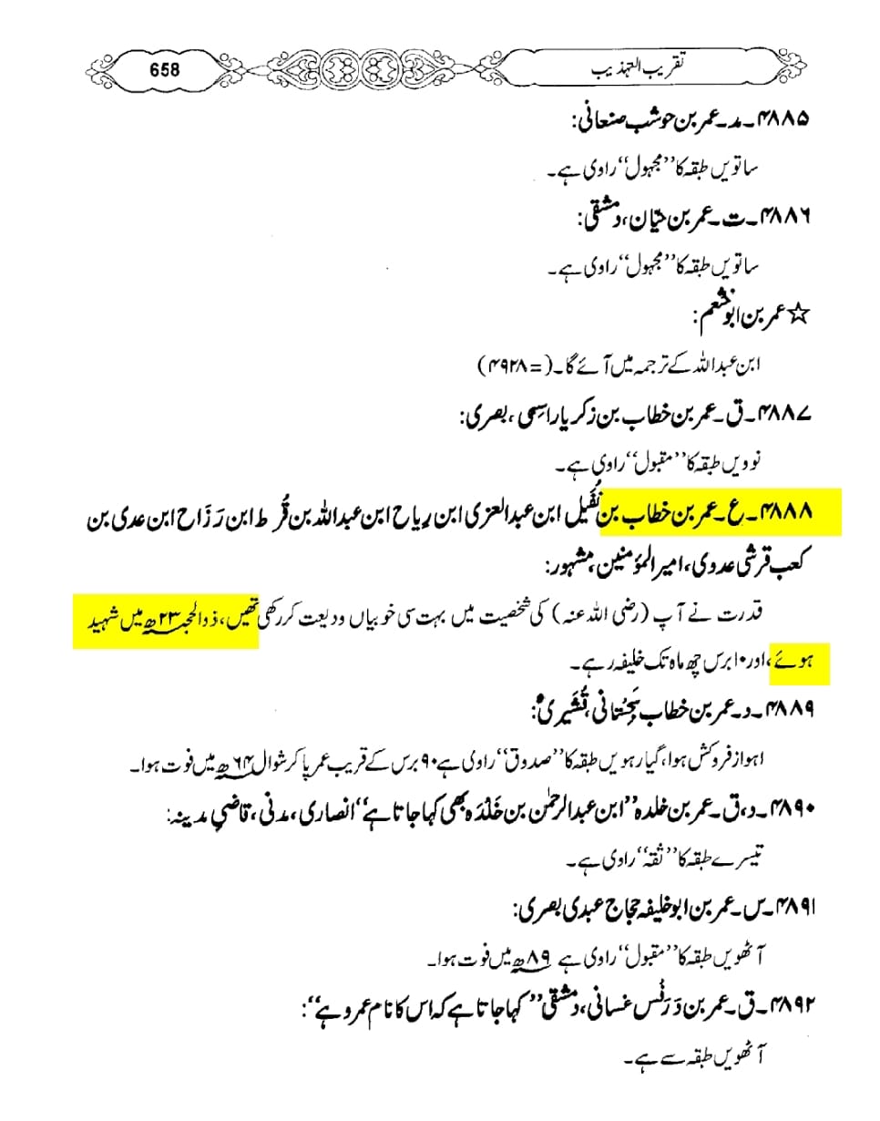 تحقیق وفات حضرت عمر بن خطاب
