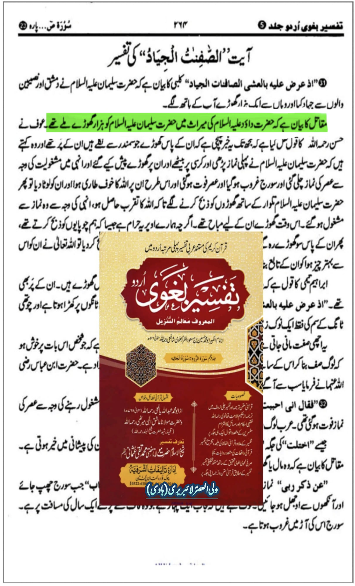 گھوڑے کی فضیلت